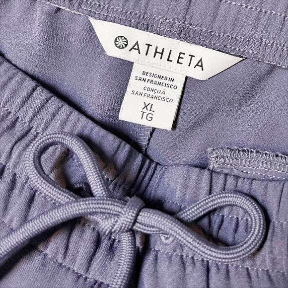Athleta Stride Pants XL purple pull-on drawstring athleisure casual wide leg - Picture 7 of 13